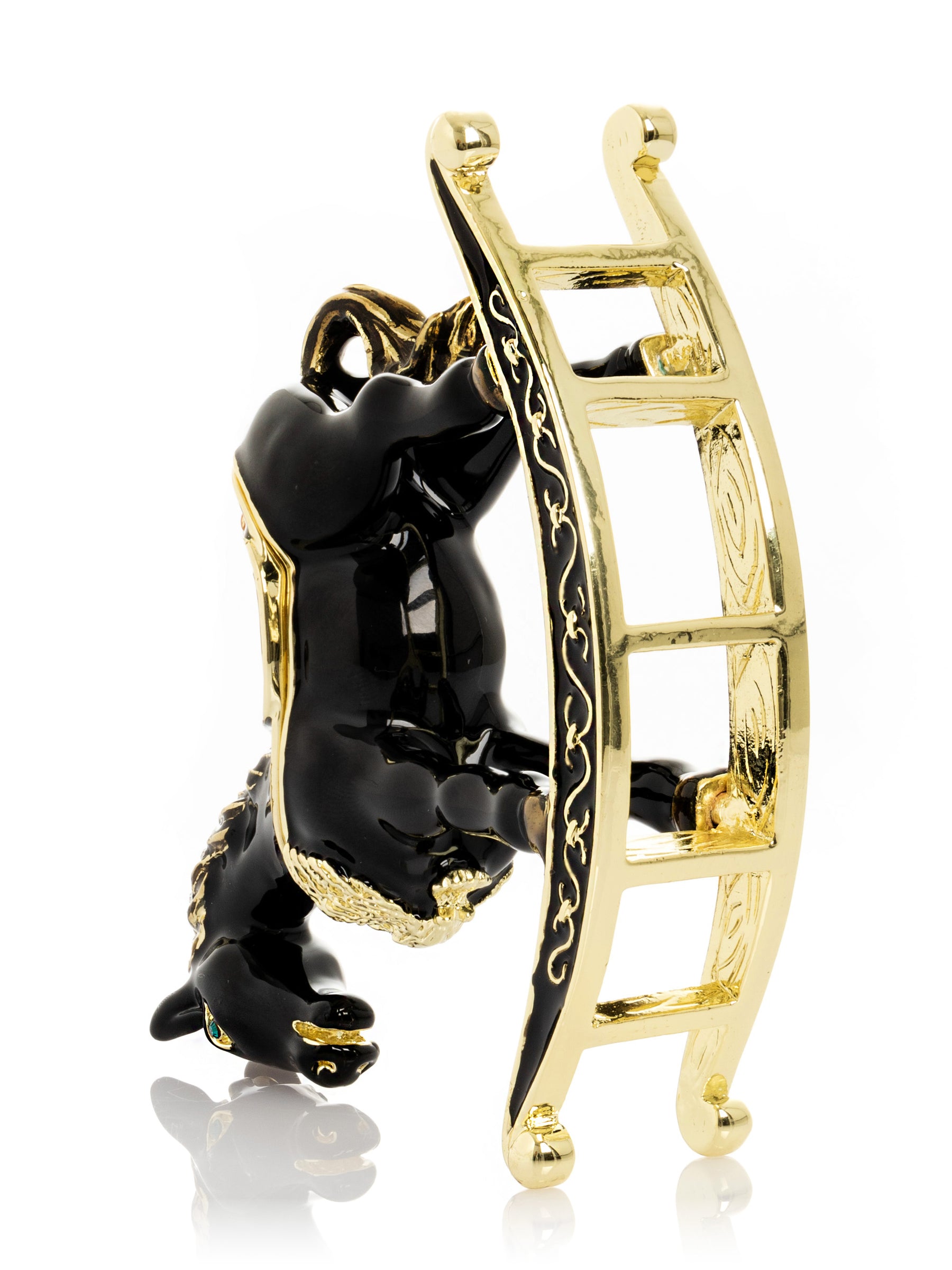 Keren Kopal Black & Gold Vintage Rocking Horse Trinket Box