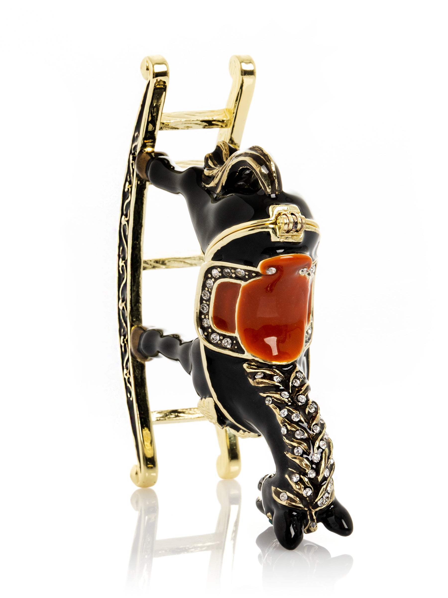Keren Kopal Black & Gold Vintage Rocking Horse Trinket Box