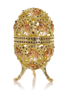 Keren Kopal Golden Easter Egg decorated with Horses