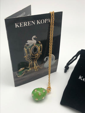 Keren Kopal Green Egg Pendant Gold Necklace