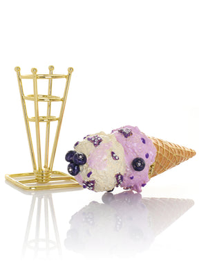 Summer Special Wild Blueberry Cream Ice Cream Cone Trinket Box
