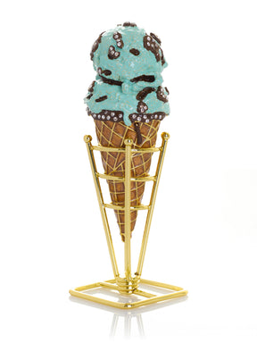 Summer Special Mint Chocolate Chip Ice Cream Cone Trinket Box