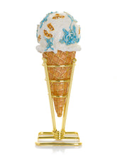 Boîte à bijoux Cornet de Glace Rose Bleue Chintz