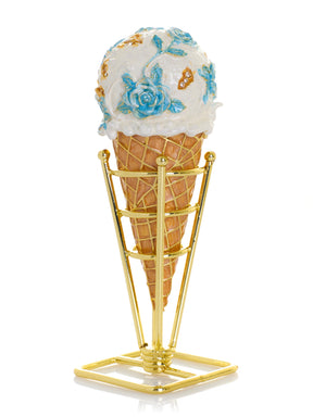 Boîte à bijoux Cornet de Glace Rose Bleue Chintz