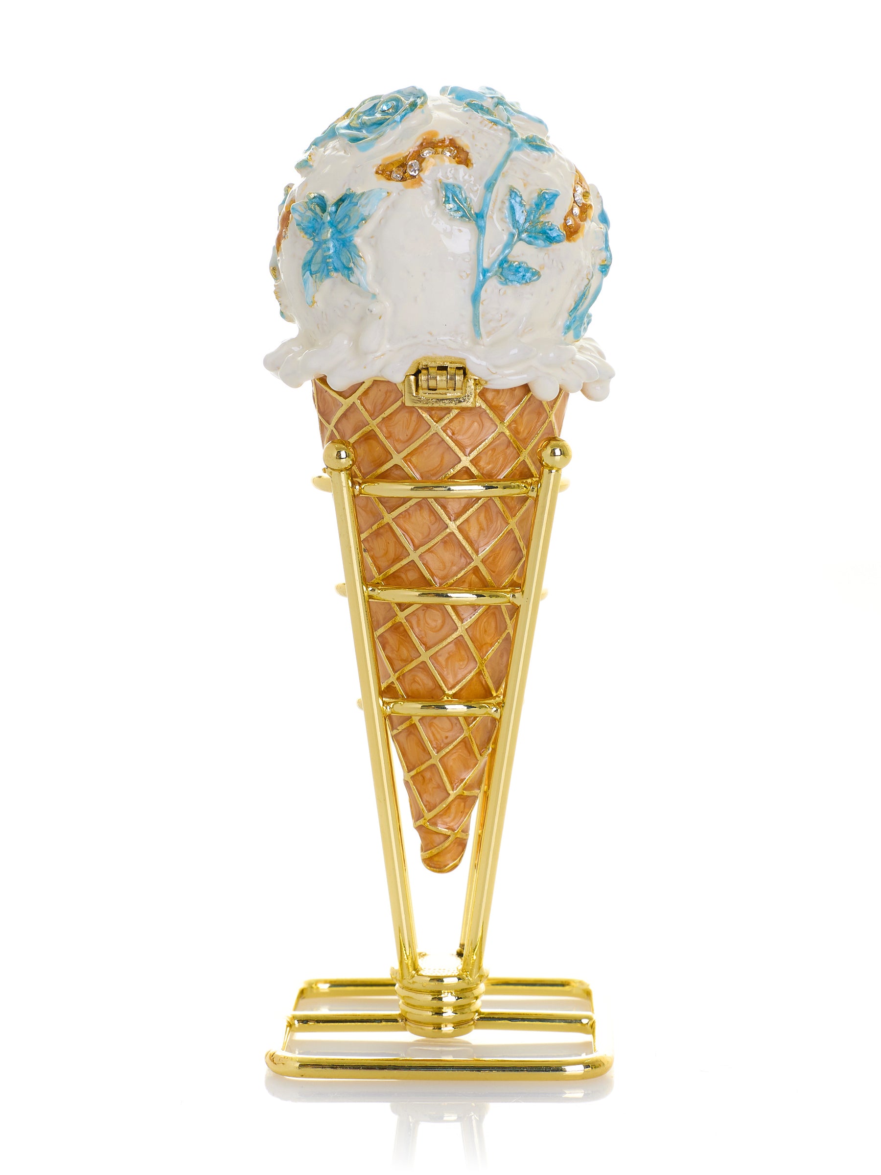 Boîte à bijoux Cornet de Glace Rose Bleue Chintz
