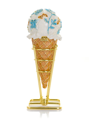 Boîte à bijoux Cornet de Glace Rose Bleue Chintz