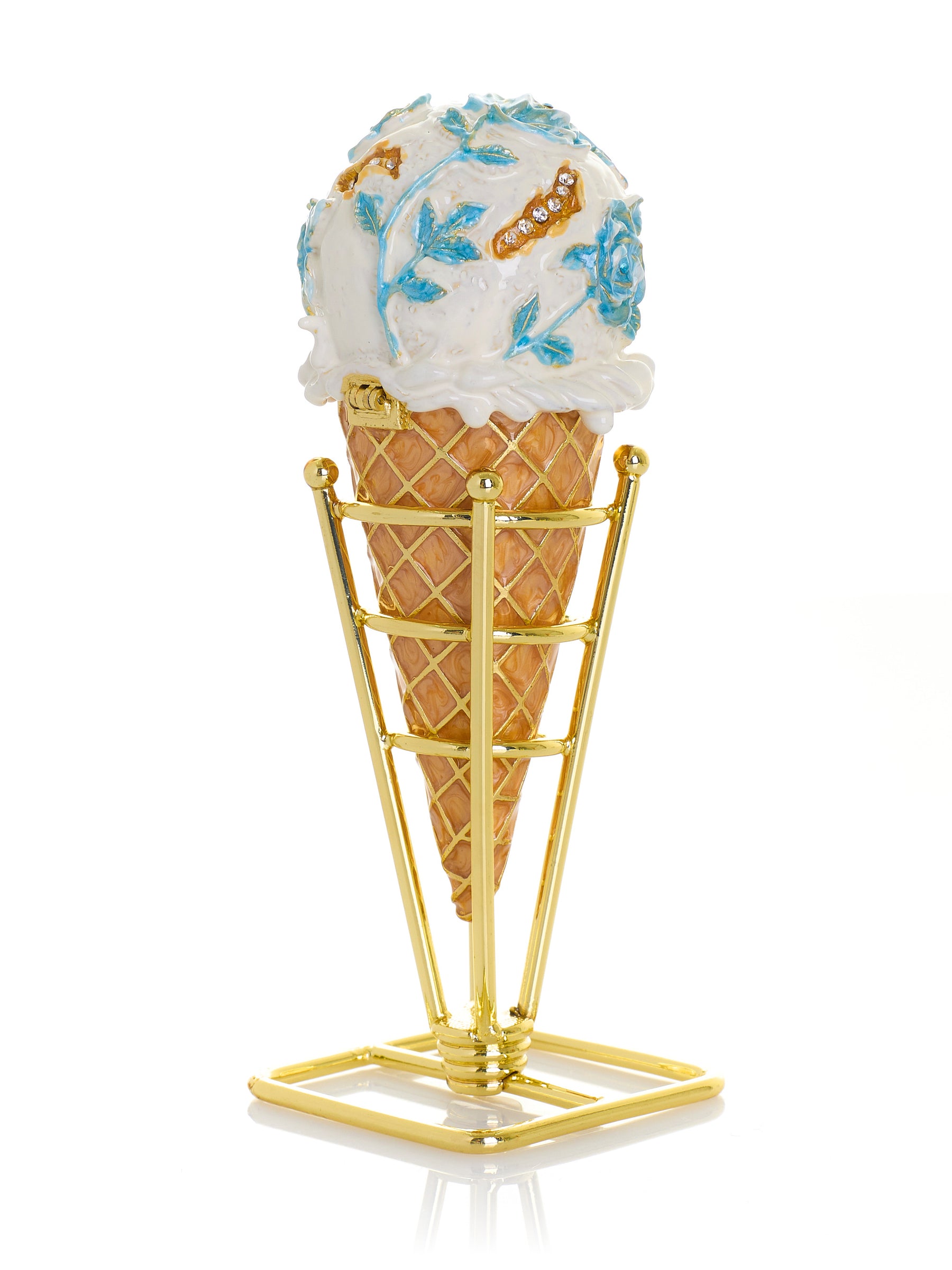 Boîte à bijoux Cornet de Glace Rose Bleue Chintz