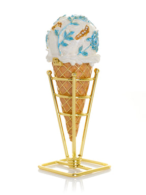Boîte à bijoux Cornet de Glace Rose Bleue Chintz