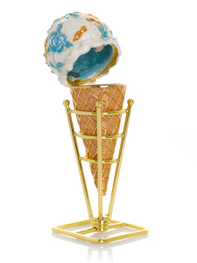 Boîte à bijoux Cornet de Glace Rose Bleue Chintz
