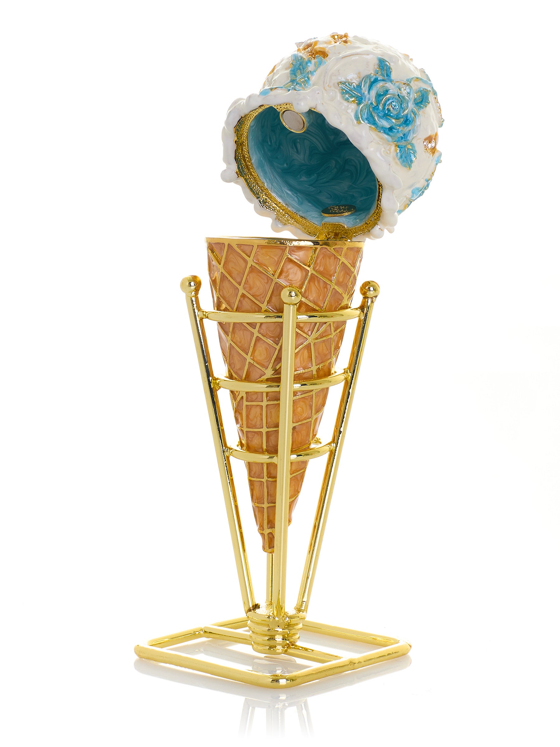 Boîte à bijoux Cornet de Glace Rose Bleue Chintz