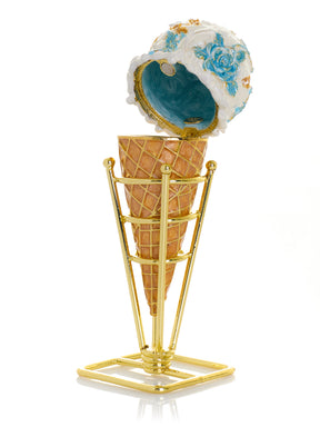 Boîte à bijoux Cornet de Glace Rose Bleue Chintz