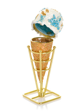 Boîte à bijoux Cornet de Glace Rose Bleue Chintz