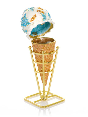 Boîte à bijoux Cornet de Glace Rose Bleue Chintz
