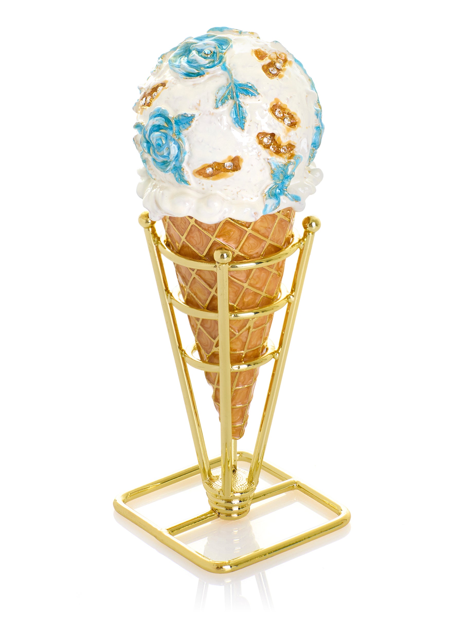 Boîte à bijoux Cornet de Glace Rose Bleue Chintz
