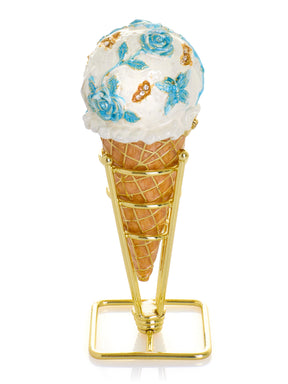 Boîte à bijoux Cornet de Glace Rose Bleue Chintz