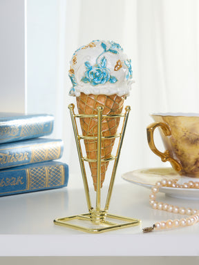 Boîte à bijoux Cornet de Glace Rose Bleue Chintz