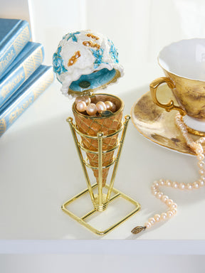 Boîte à bijoux Cornet de Glace Rose Bleue Chintz
