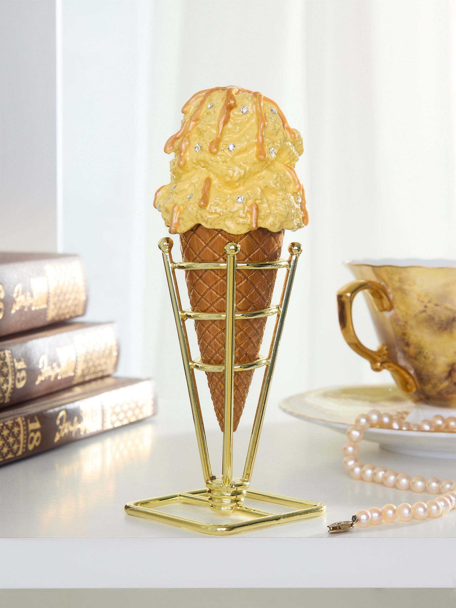 Spécial Été Boîte à bijoux Cornet de Glace Caramel Salé Vanille
