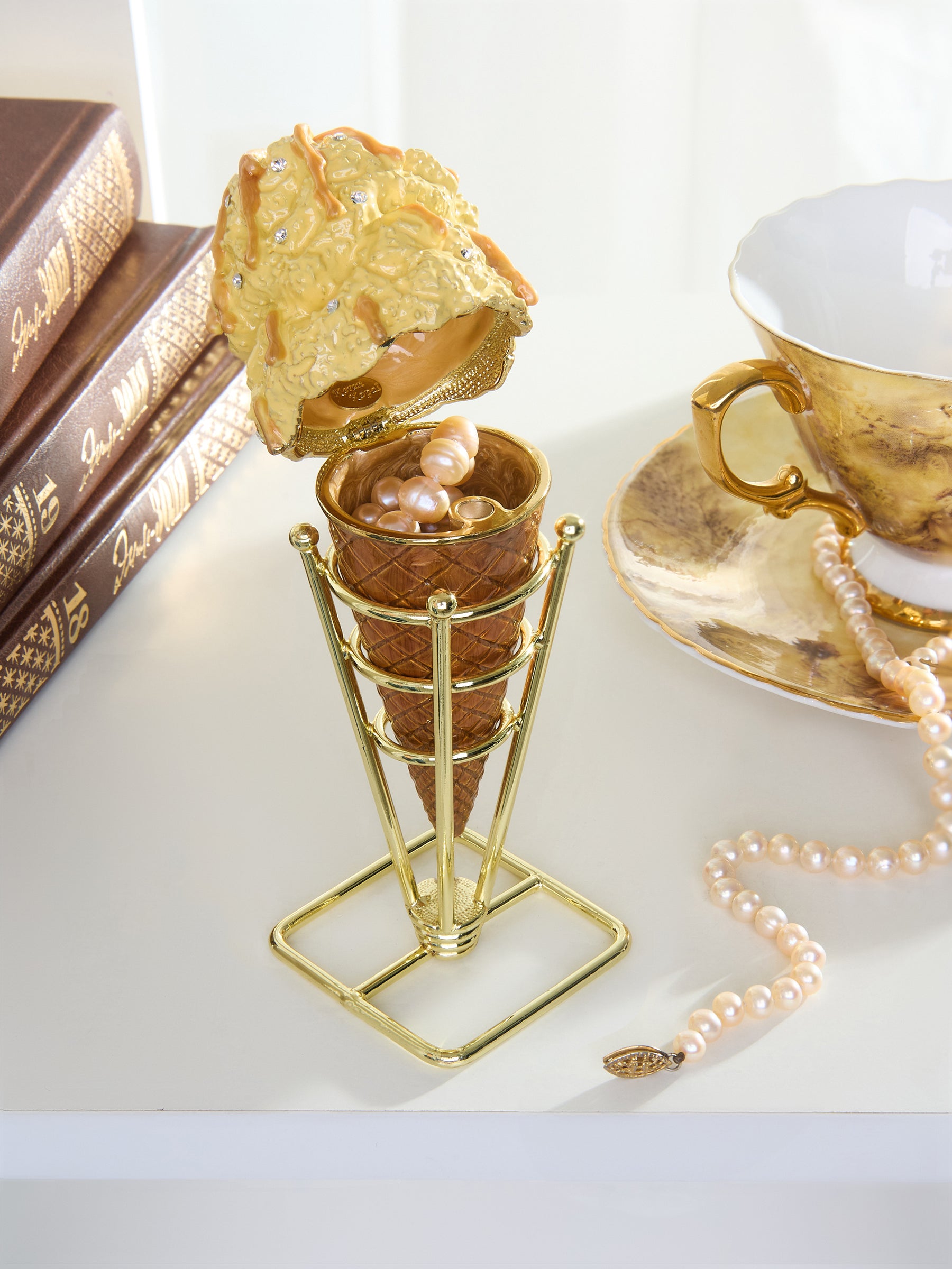 Spécial Été Boîte à bijoux Cornet de Glace Caramel Salé Vanille