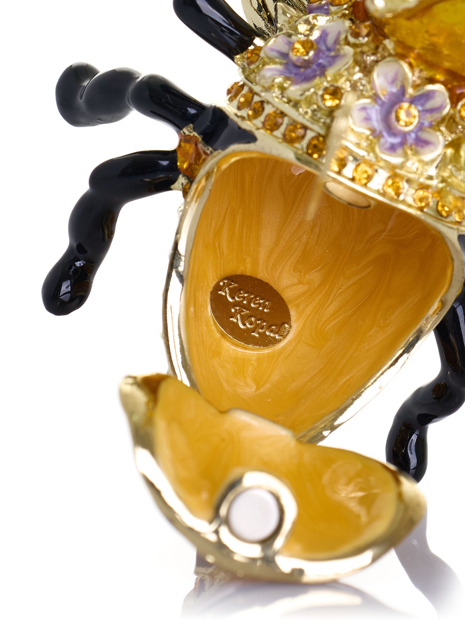 Queen Bee Holding a Beehive Trinket Box