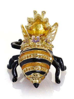 Queen Bee Holding a Beehive Trinket Box