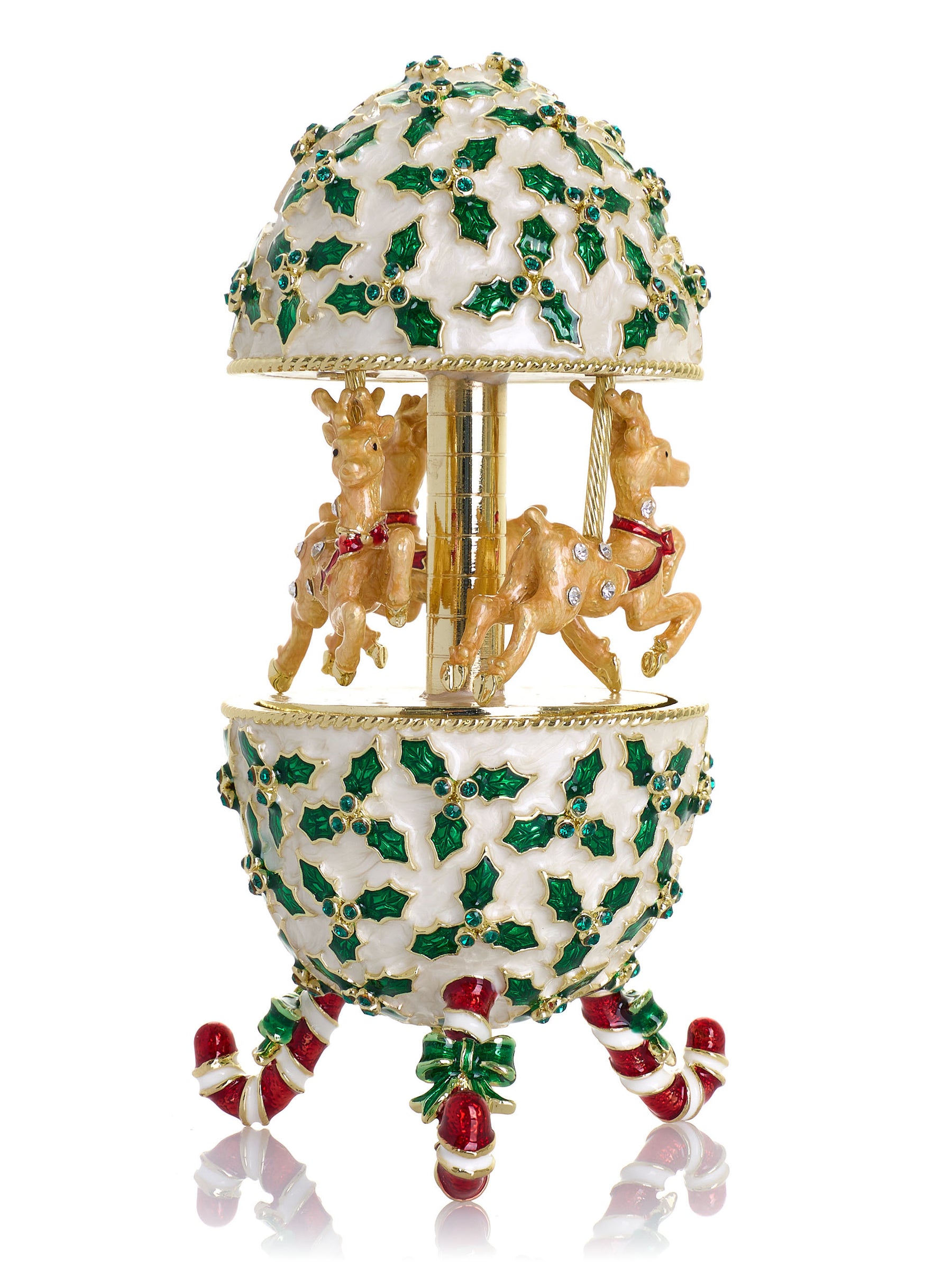 Blaues Aufzieh-Pferde-Karussell Fabergé Ei