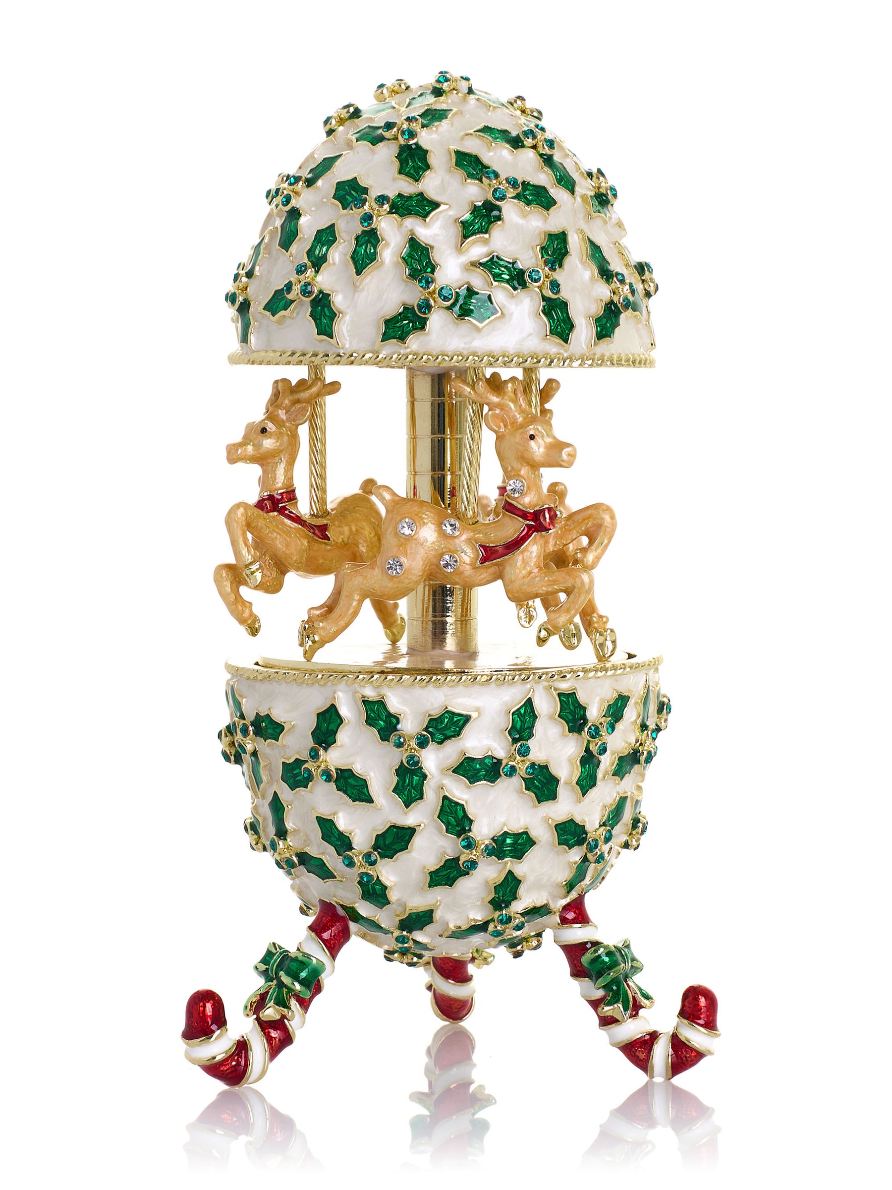 Blaues Aufzieh-Pferde-Karussell Fabergé Ei
