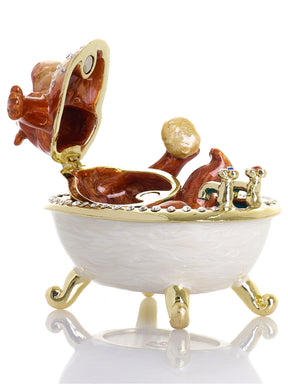 Brown Hippo Taking a Bath in a Clawfoot Tub