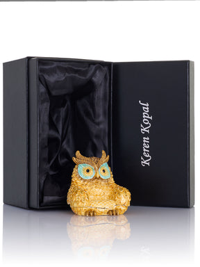Gold and Brown Owl Armchair Trinket Box