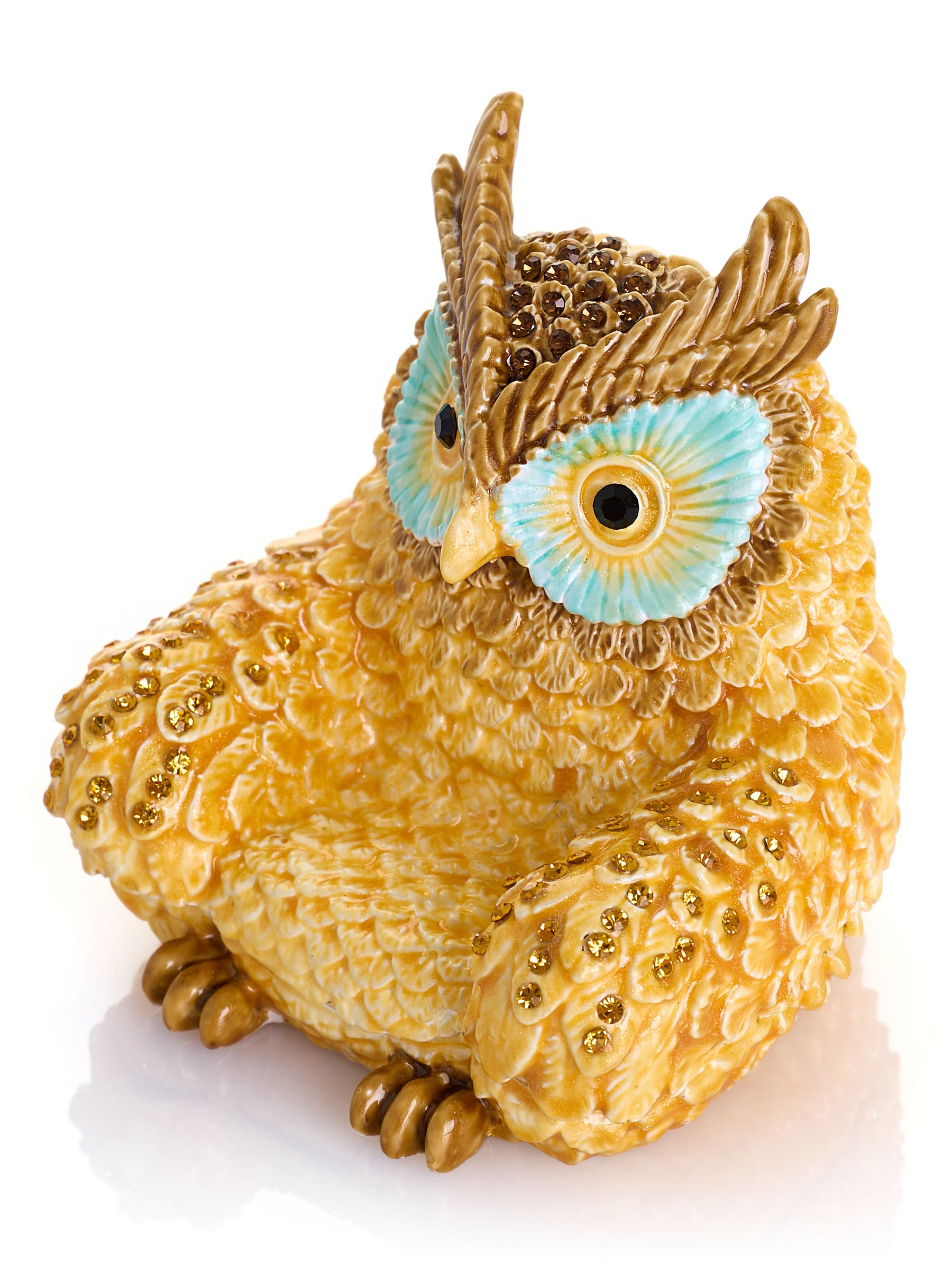 Gold and Brown Owl Armchair Trinket Box