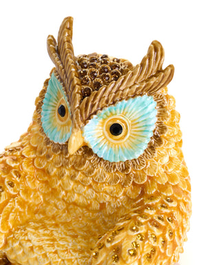 Gold and Brown Owl Armchair Trinket Box
