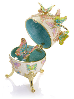 Keren Kopal Limited Edition Enchanted Butterfly Egg Trinket Box with Detachable Crystal Butterflies