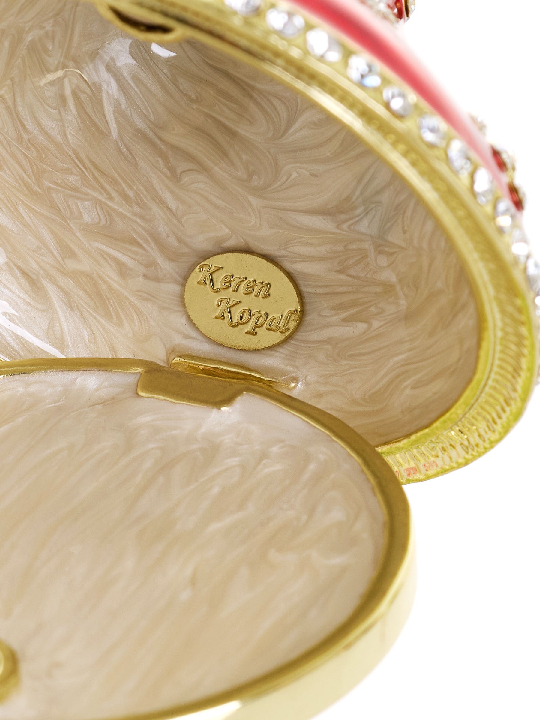 Crystal-Embellished Red Mushroom Trinket Box by Keren Kopal