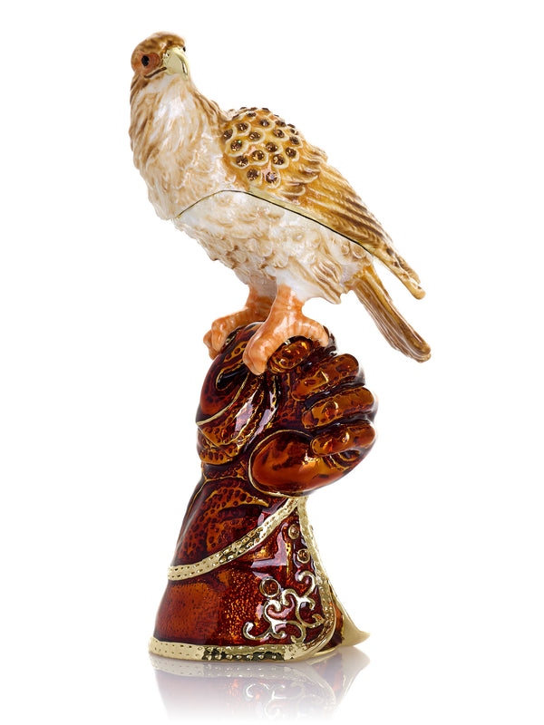 Majestic Eagle on Tree Trunk Trinket Box