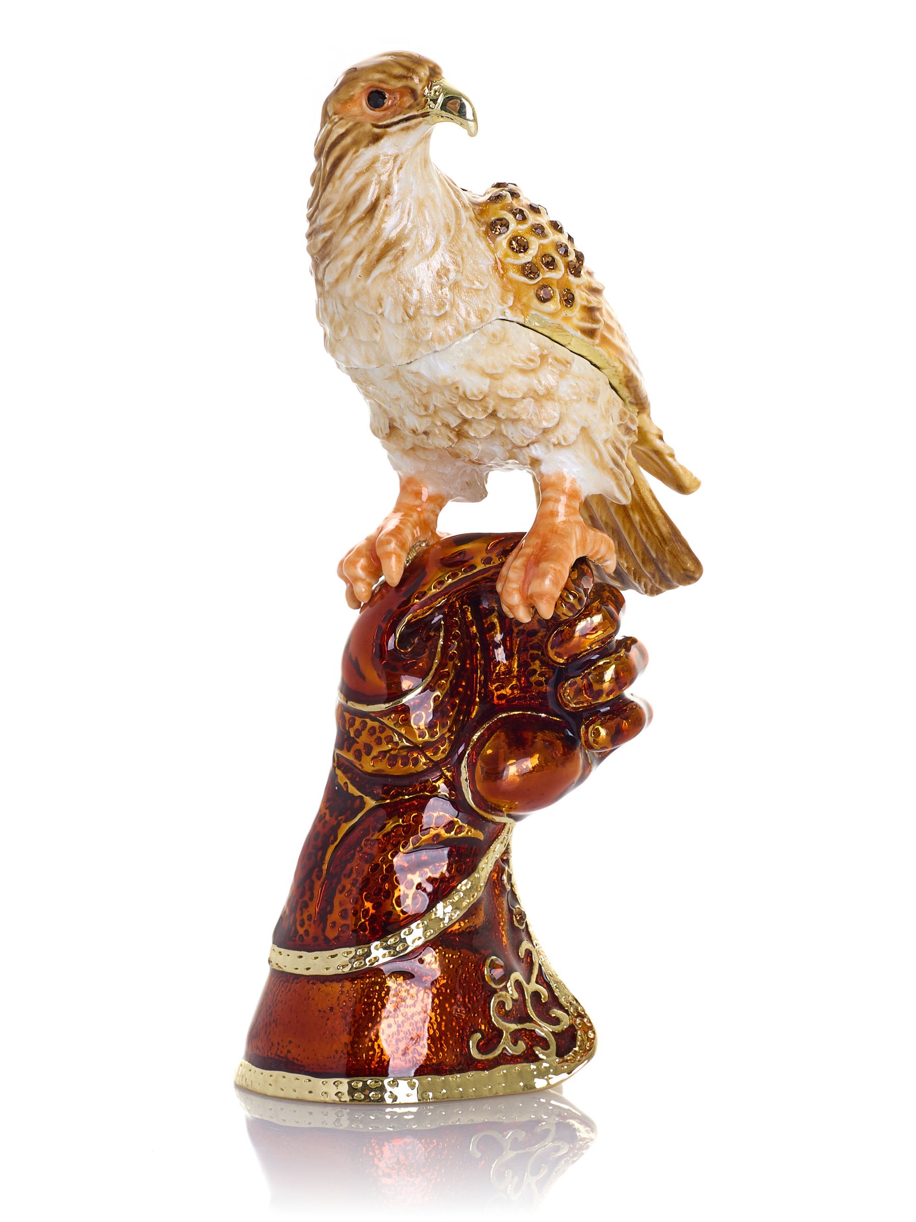 Majestic Eagle on Tree Trunk Trinket Box