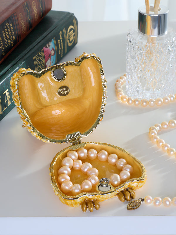 Gold and Brown Owl Armchair Trinket Box