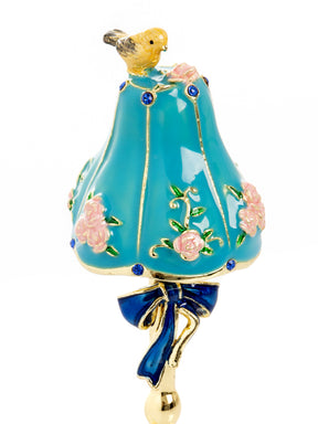 Keren Kopal Gold Standing Lamp with Cat and Bird