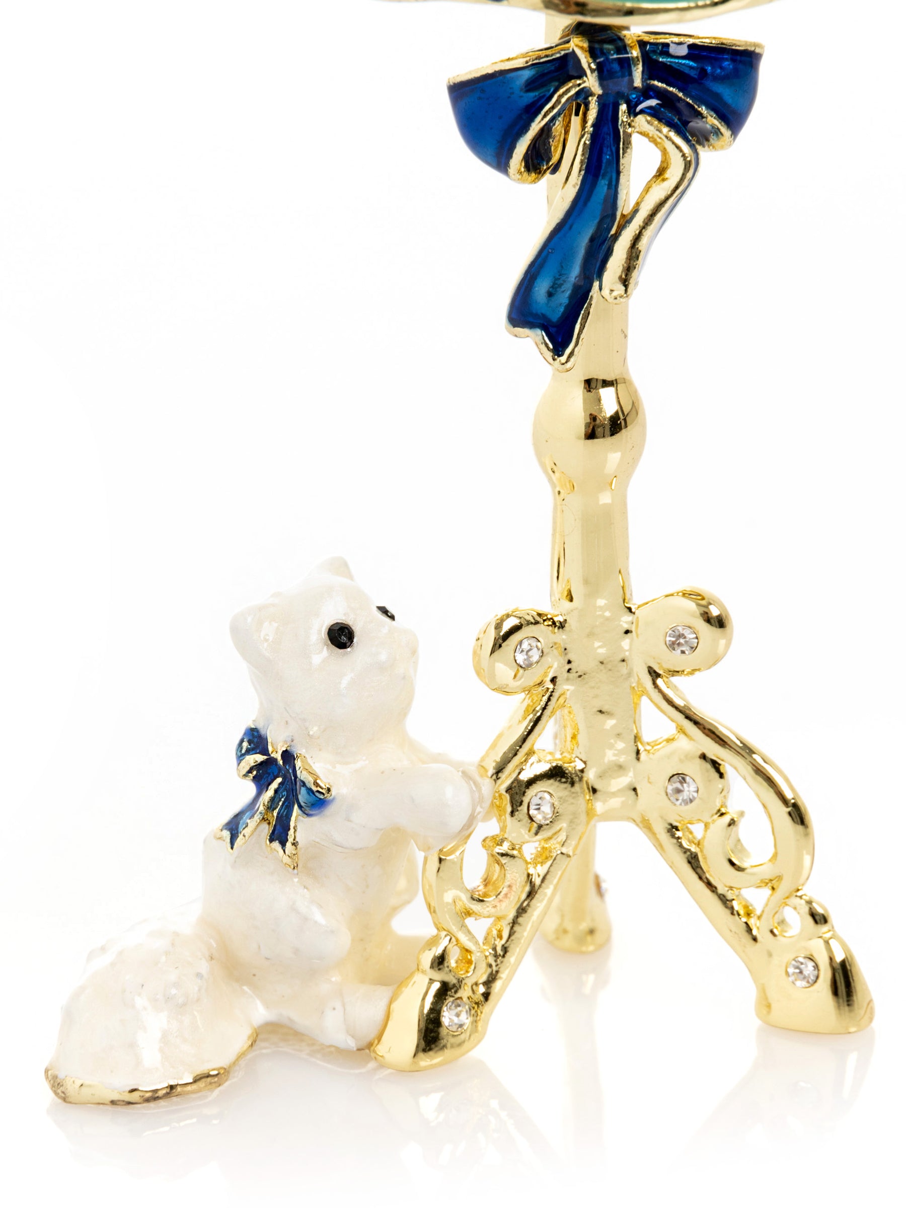 Keren Kopal Gold Standing Lamp with Cat and Bird