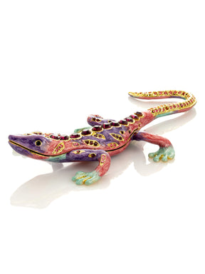 Purple Lizard Jewelry Trinket Box