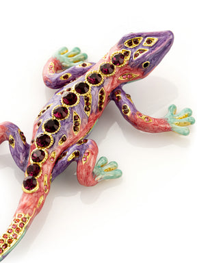 Purple Lizard Jewelry Trinket Box