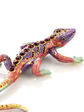 Purple Lizard Jewelry Trinket Box