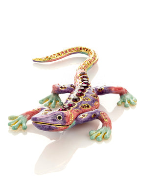 Purple Lizard Jewelry Trinket Box