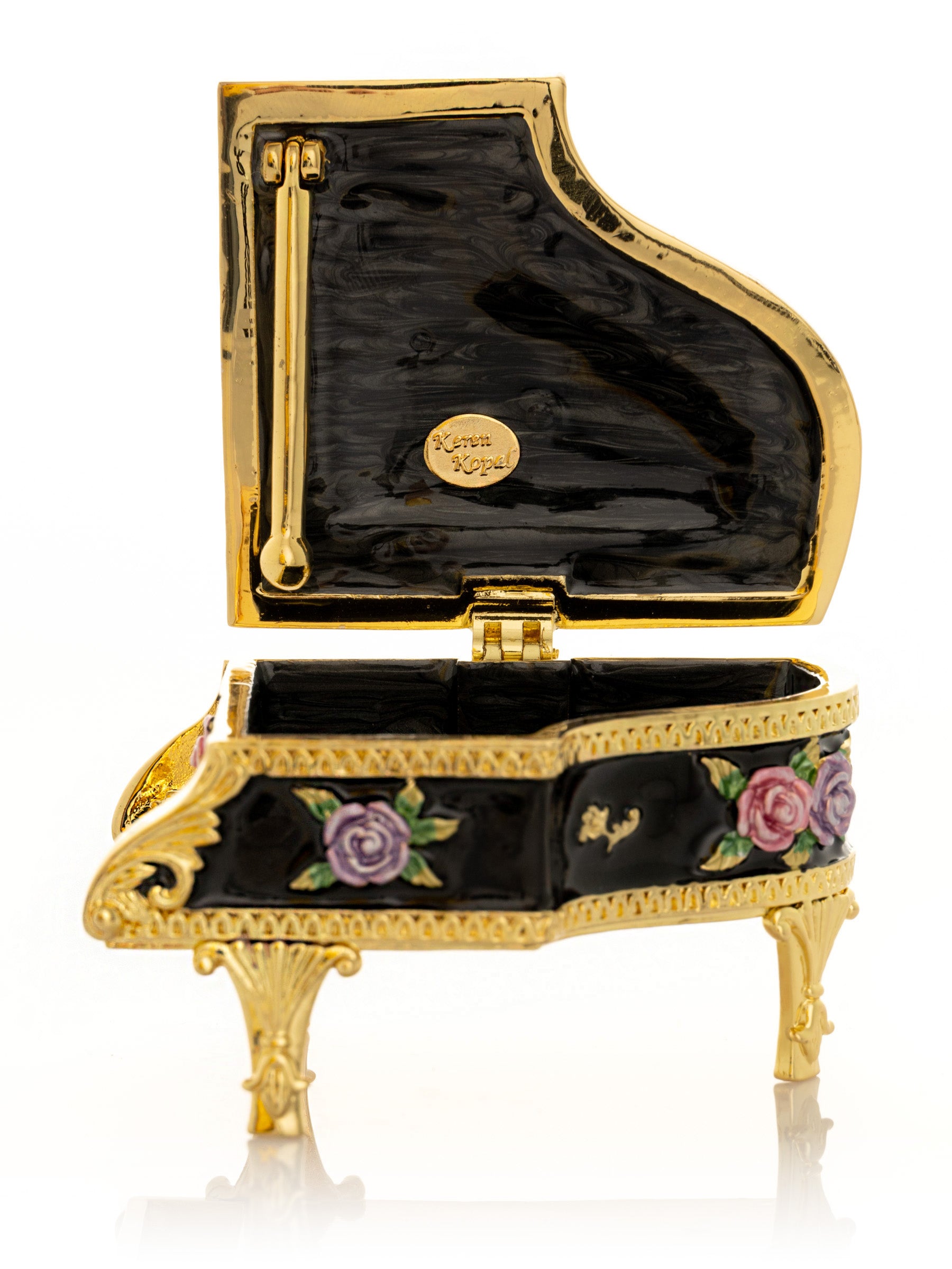 Black Piano with Flowers