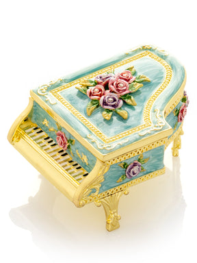 Turquoise Piano with Flowers