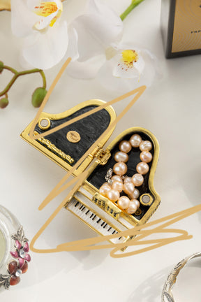 Keren Kopal Golden White Piano with Black Crystals