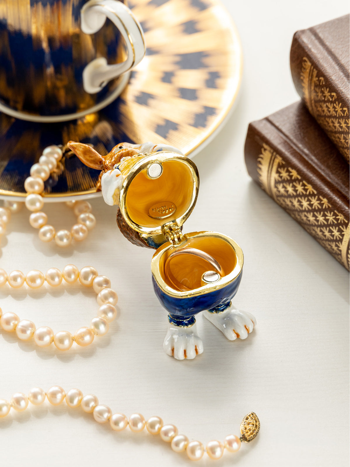 Keren Kopal Easter Bunny Carrying a Baby Chick on a Basket