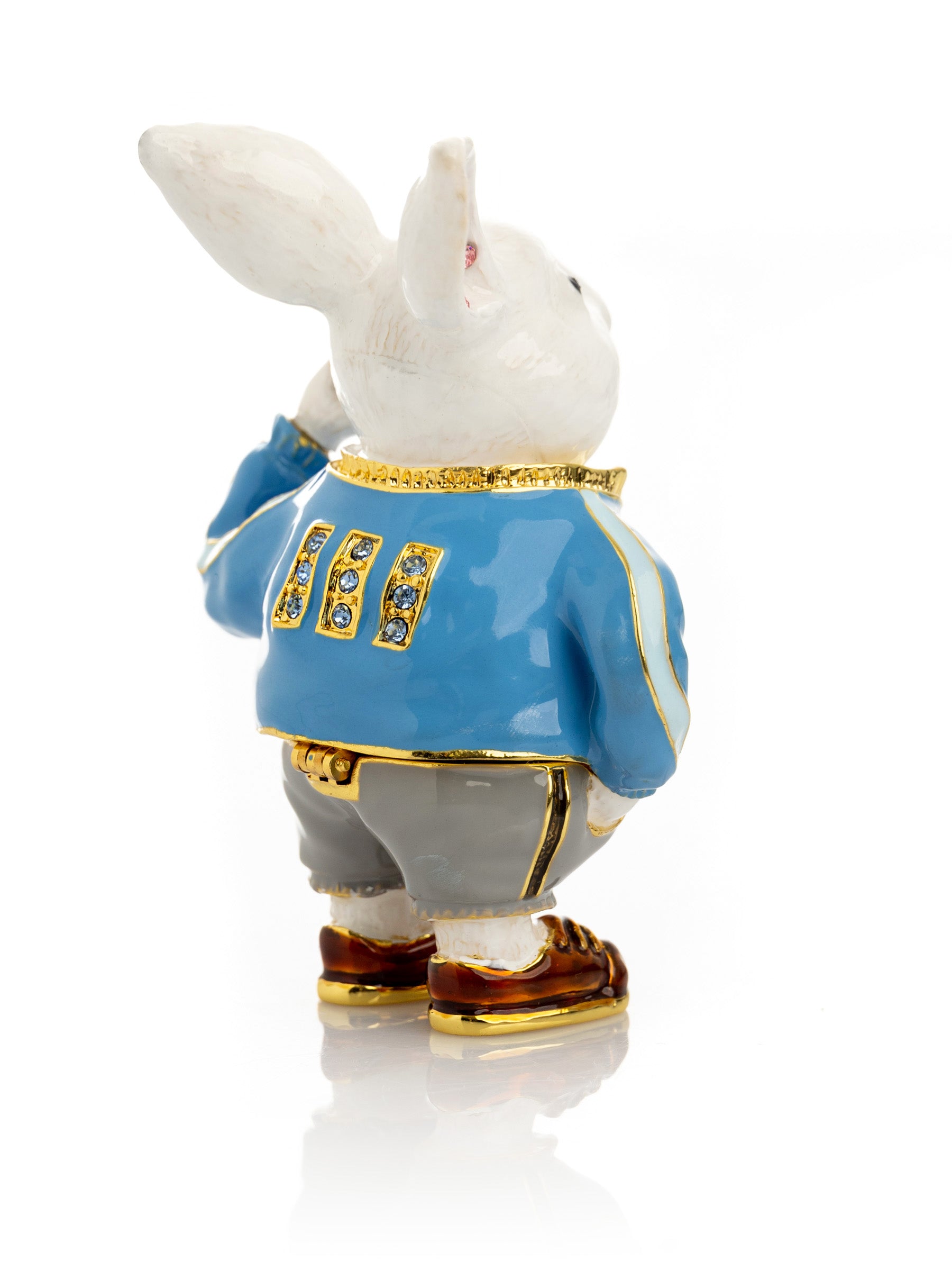 Keren Kopal Businessman Rabbit with Cellphone Trinket Box