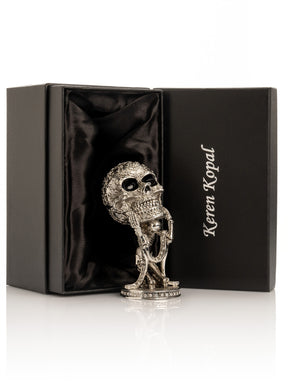 Keren Kopal Silver Skeleton holding Skull