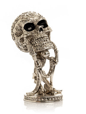 Keren Kopal Silver Skeleton holding Skull