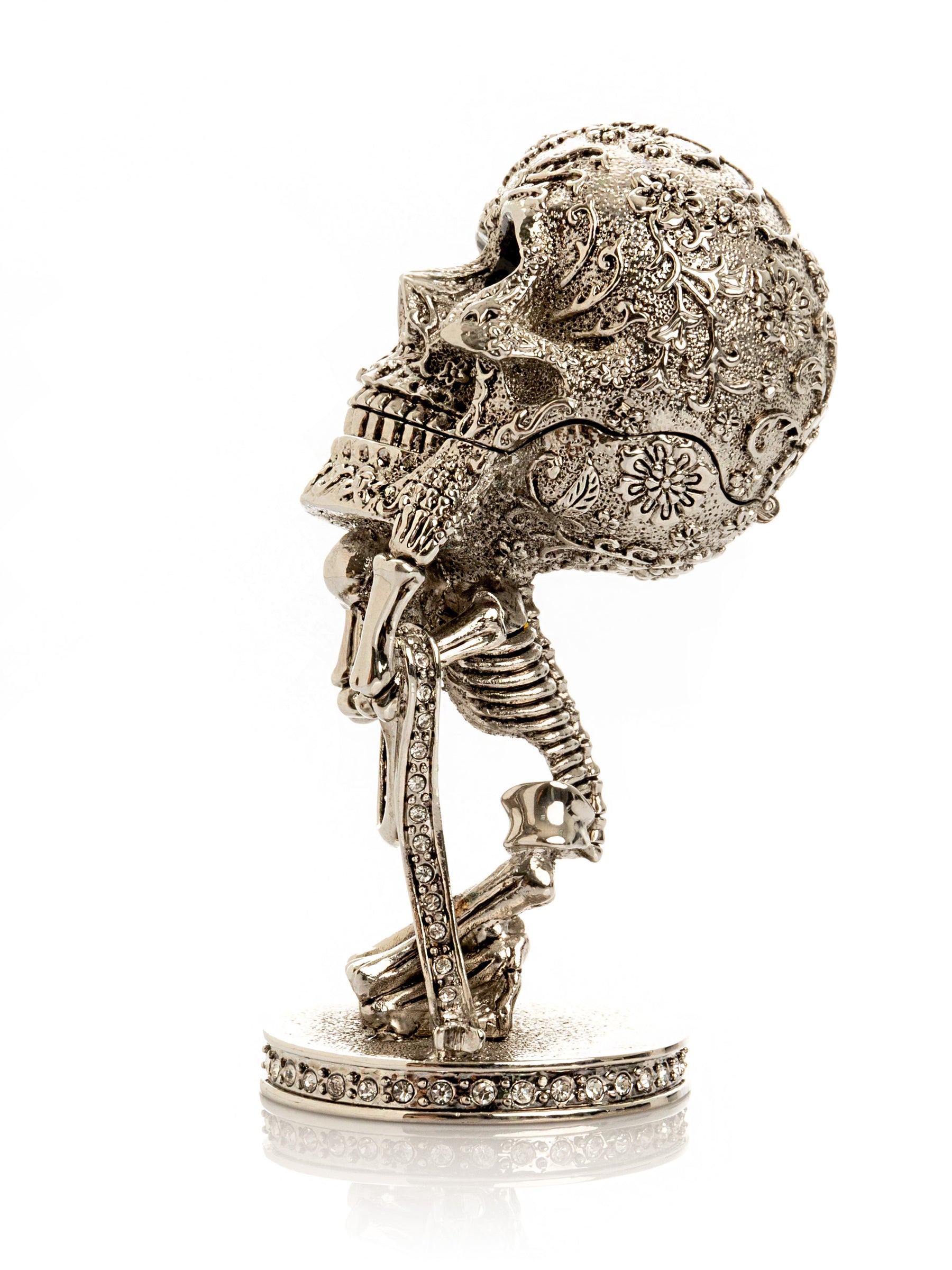 Keren Kopal Silver Skeleton holding Skull